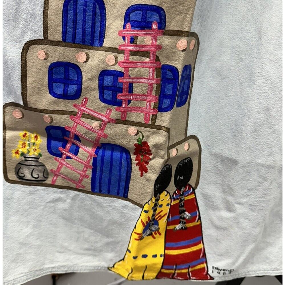 Vintage 80s Sunbelt Denim Cotton Hand Painted Set Made‎ In USA - Picture 4 of 14